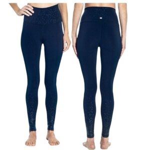 Z by Zobha Blue Speckled Leggings Full Length High Rise Athletic Size Large